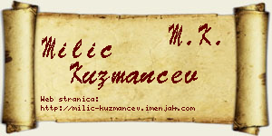 Milić Kuzmančev vizit kartica